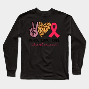 Peace Love Cure Breast Cancer Long Sleeve T-Shirt